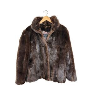 Donna Salyer’s Fabulous Furs Women’s Faux Fur Brown Sable Jacket Size S